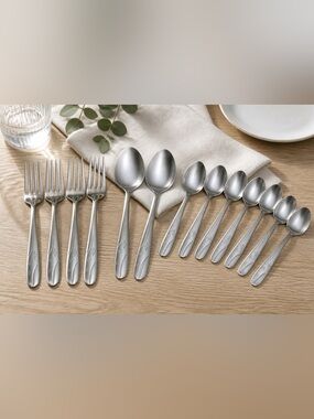 Lot of 13 Thor Stainless Steel Flatware Starlet Atomic Silverware Spoons & Fork